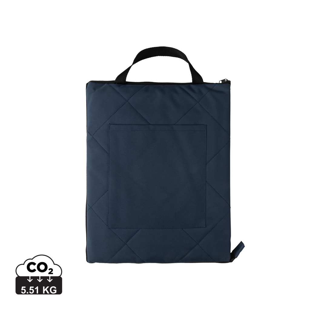 Couverture pique-nique personnalisée pliable rPET Impact Bleu marine